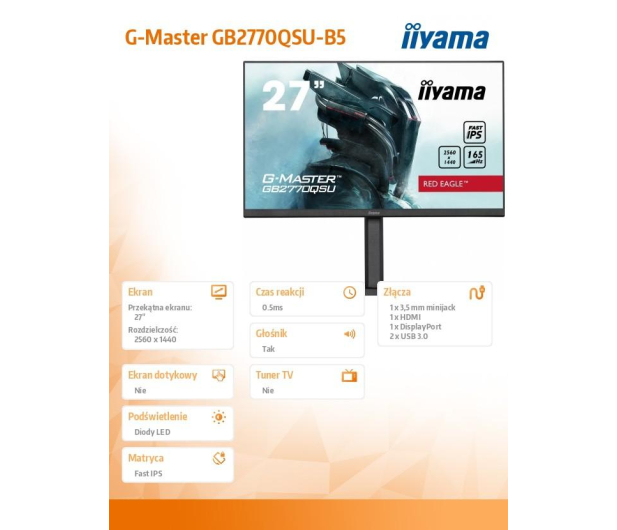 iiyama G-Master GB2770QSU-B5 Red Eagle - 1142197 - zdjęcie 9